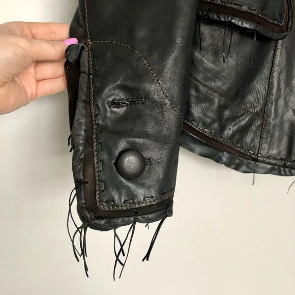 Scully Vintage Fringe Leather Jacket | chocolate brown - Picture 9 of 10